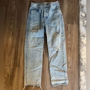 Old Navy Light Blue Denim Sky High Straight Jeans